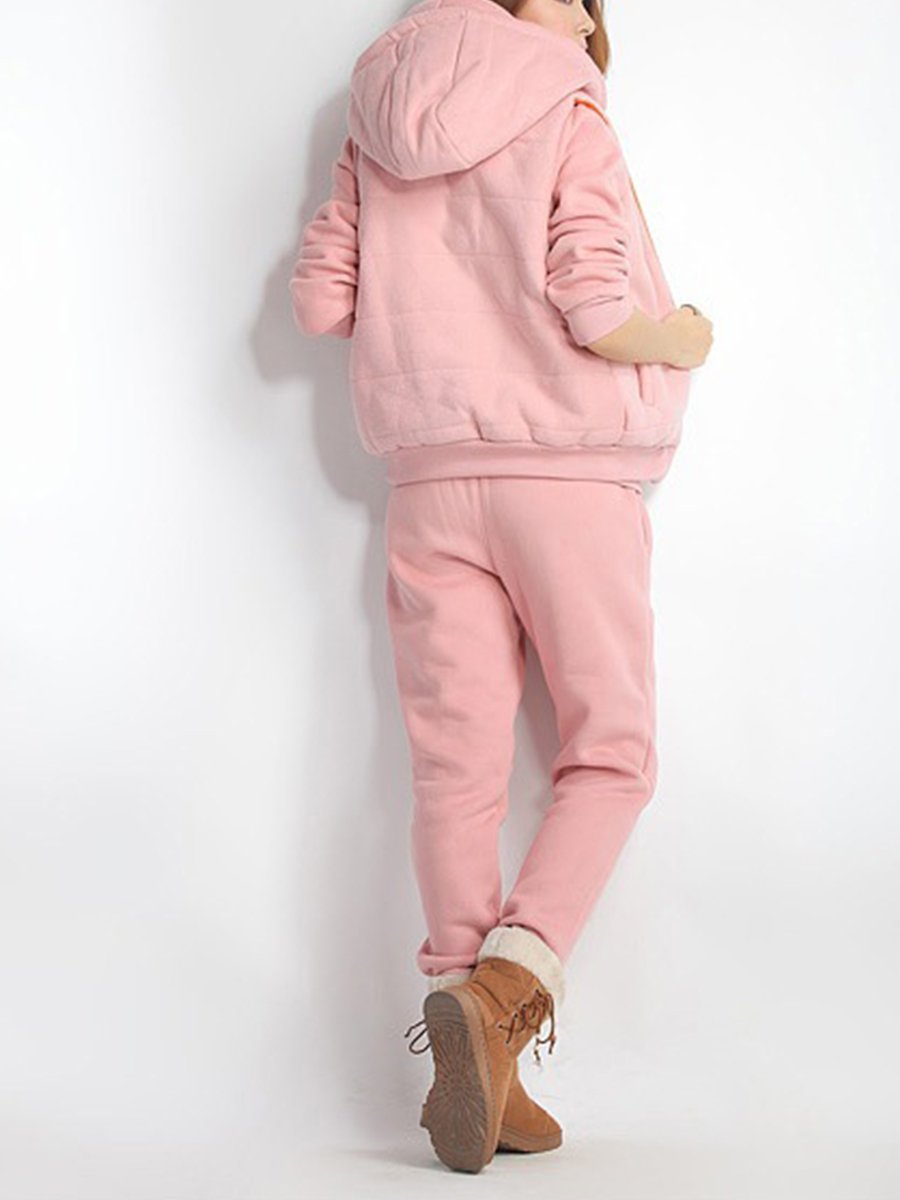Plus Size More Colors Woman Fashion Warm Three-piece Hoodies