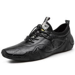 Men's Low Top Flat Leather Sneakers