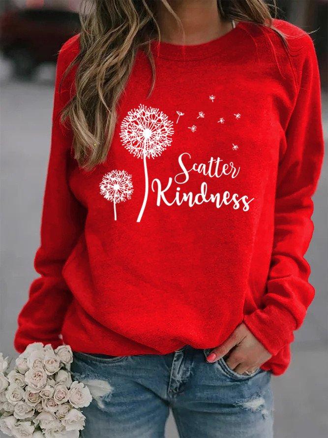 Printed Cotton-Blend Crew Neck Casual Sweatshirt
