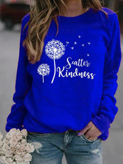 Printed Cotton-Blend Crew Neck Casual Sweatshirt