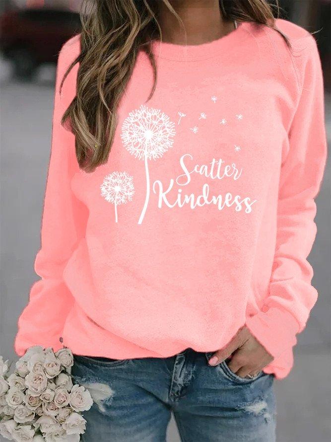 Printed Cotton-Blend Crew Neck Casual Sweatshirt