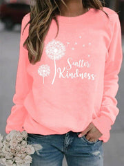 Printed Cotton-Blend Crew Neck Casual Sweatshirt