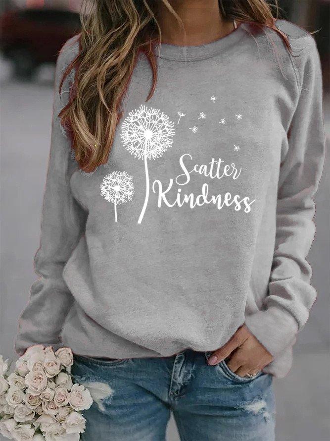Printed Cotton-Blend Crew Neck Casual Sweatshirt