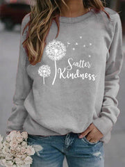 Printed Cotton-Blend Crew Neck Casual Sweatshirt
