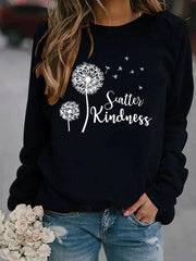 Printed Cotton-Blend Crew Neck Casual Sweatshirt