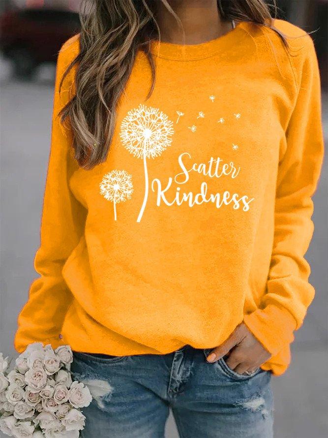 Printed Cotton-Blend Crew Neck Casual Sweatshirt