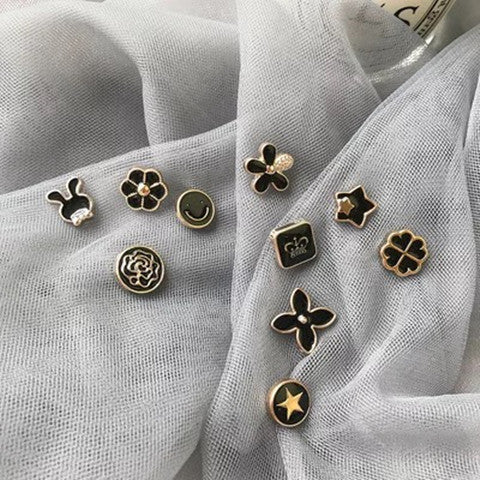 Anti-glare Women Shirt Brooch Buttons Set