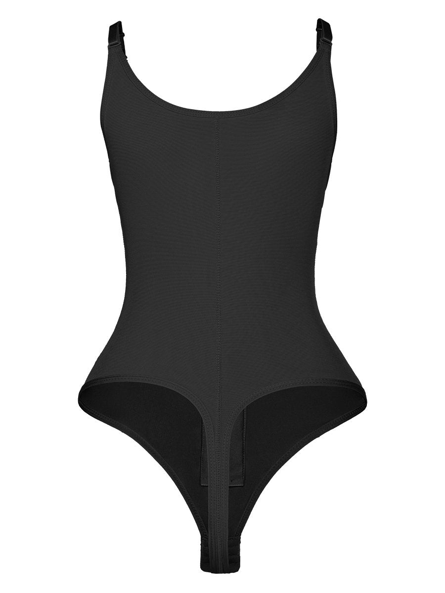 Woman Thong One-Piece Buttoned Zip Body Shaper