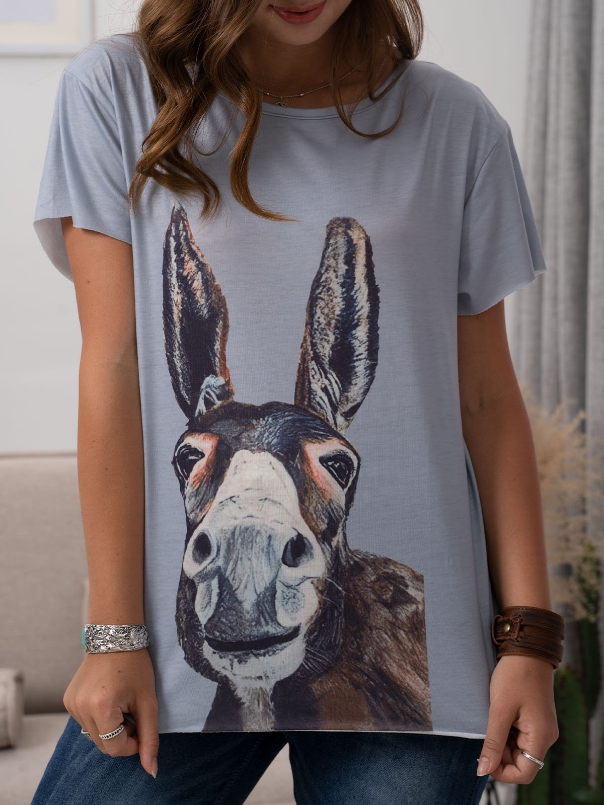 Printed Short Sleeve Casual Shirts & Tops