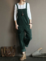 Wide Leg Corduroy Overalls