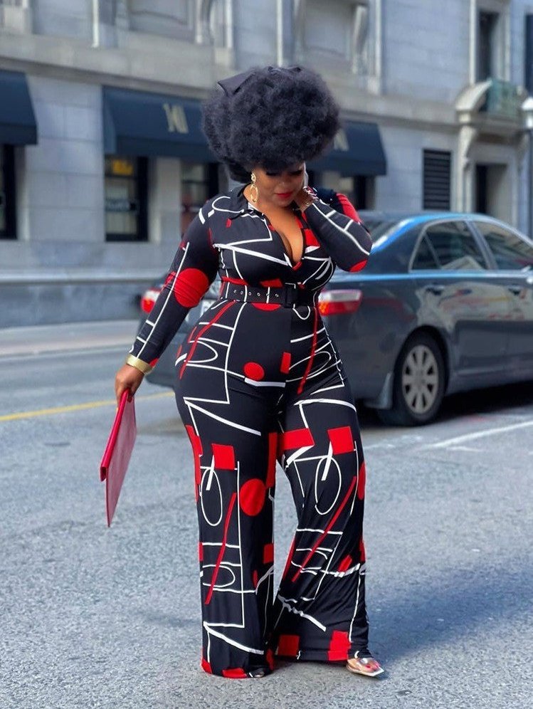 Geometric Art of Curves Jumpsuit