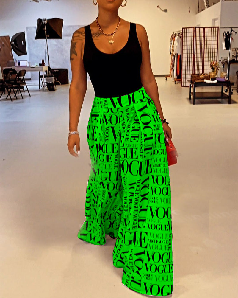 Women Super Wide Letter Pants