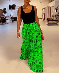 Women Super Wide Letter Pants