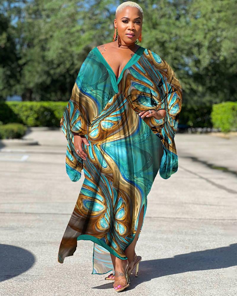 Oversize Bright Sea Of Colors Kaftan