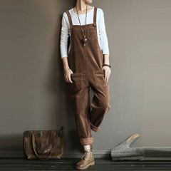 Wide Leg Corduroy Overalls