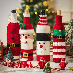 🎄Christmas Decoration-Cartoon Santa Claus Red Wine Bottle Set🎄