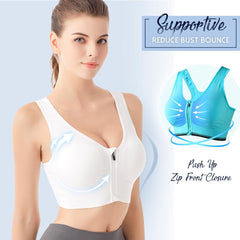 Breathable Zip Front Sports Bra