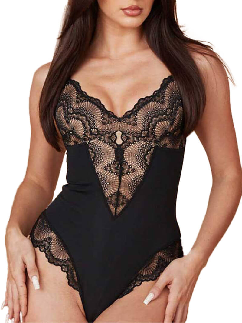 TrendyCommune®-Signature Lace Shapewear Bodysuit