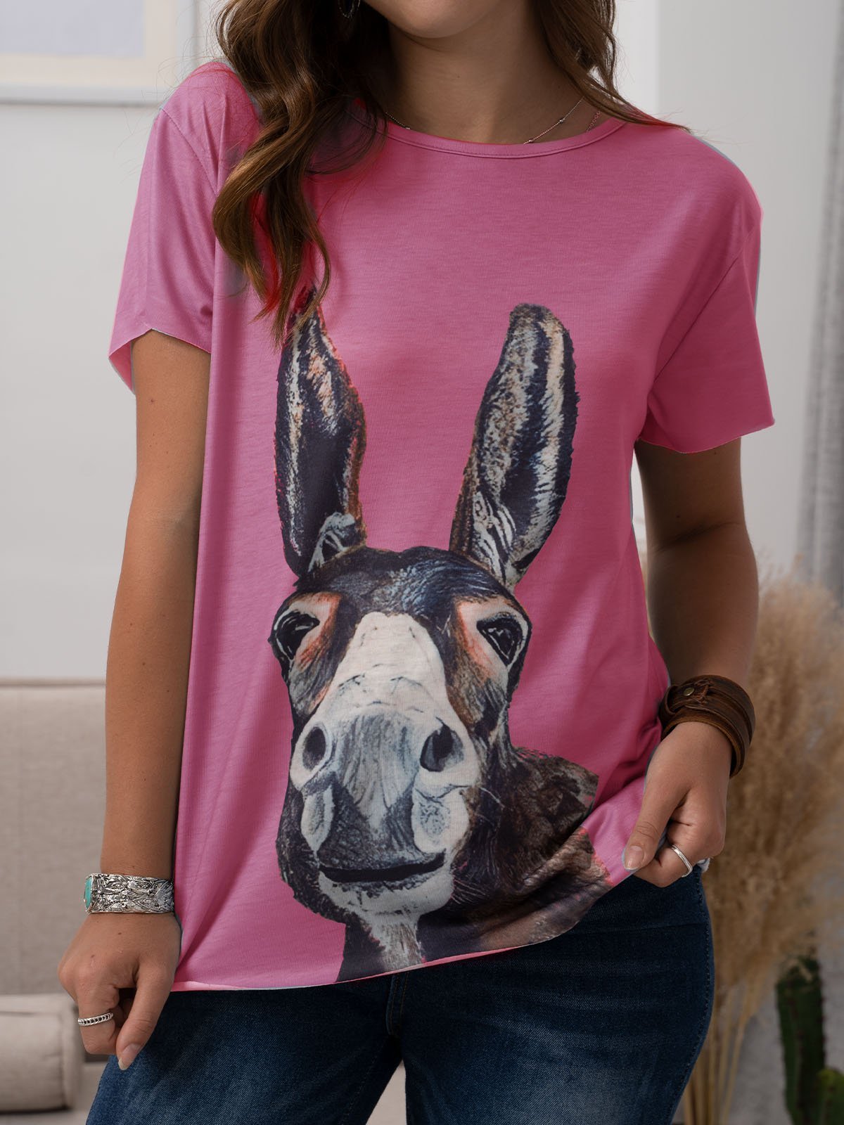 Printed Short Sleeve Casual Shirts & Tops