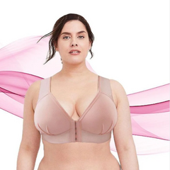 Plus Size Front Closure Elastic Push Up Comfort Bra