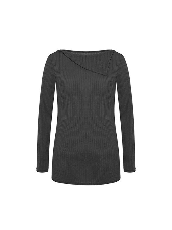 Plus Size Long Sleeve Special Collar Sweater for Woman