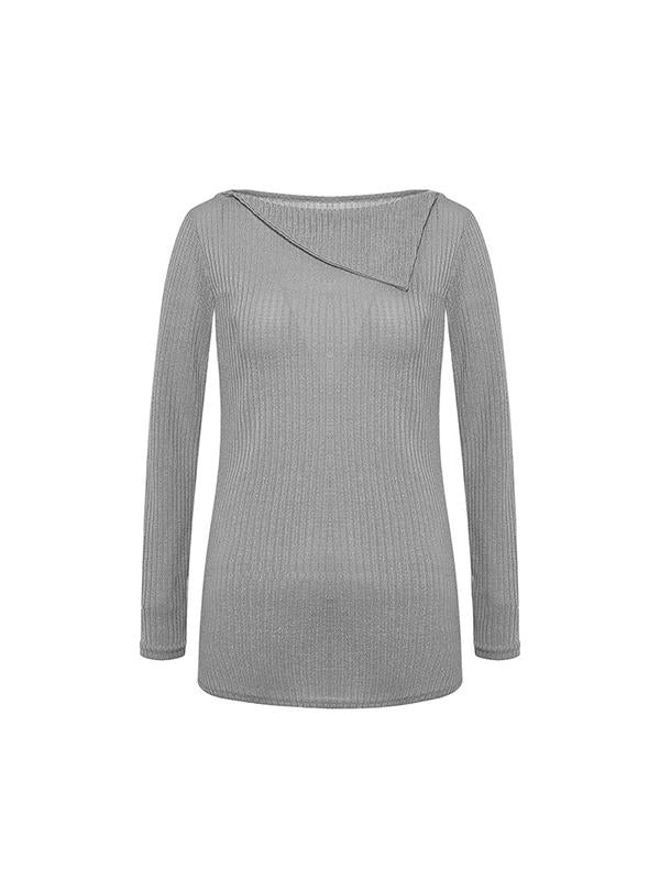Plus Size Long Sleeve Special Collar Sweater for Woman