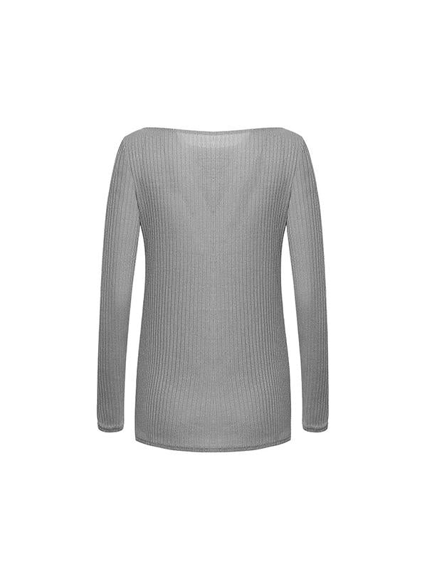 Plus Size Long Sleeve Special Collar Sweater for Woman