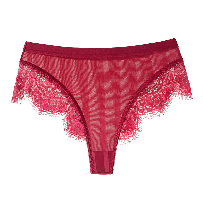 Female Feather Shape Lace Underwear