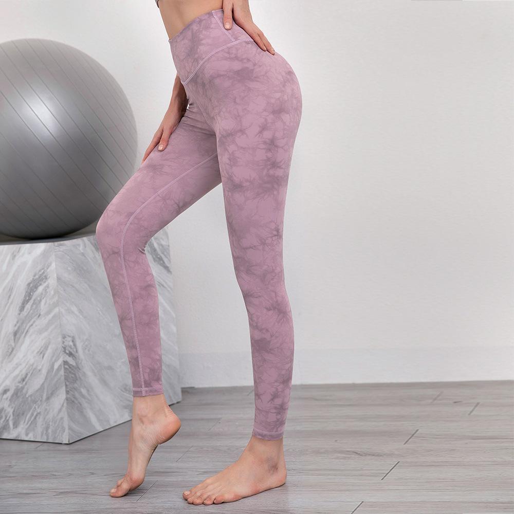 Tie-dye Printed High Waist Nude Yoga Leggings