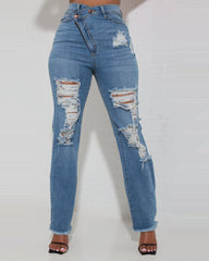 Limitless Asymmetrical Light Blue Jeans