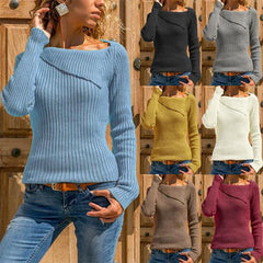 Plus Size Long Sleeve Special Collar Sweater for Woman