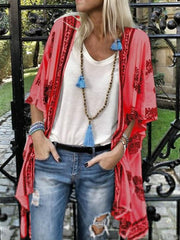 Printed medium sleeve cardigan Blouses