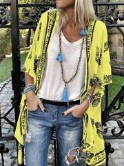 Printed medium sleeve cardigan Blouses