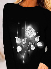 Plus size Rose Printed Shirts & Tops