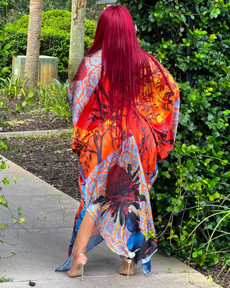 Oversize Bright Sea Of Colors Kaftan