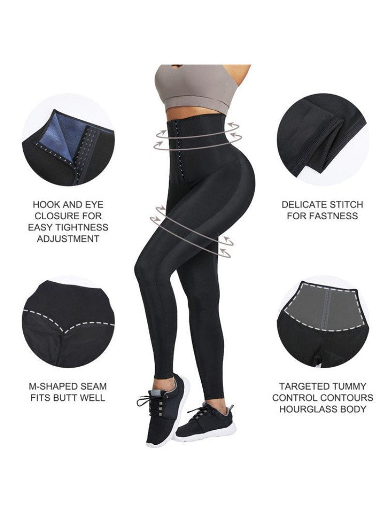 High Waist Sweat Sauna Compressing Leggings