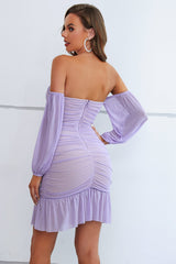 Lora Off Shoulder Mesh Party Dress