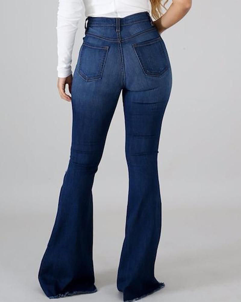 Leisure Tight Waist Tie Jeans