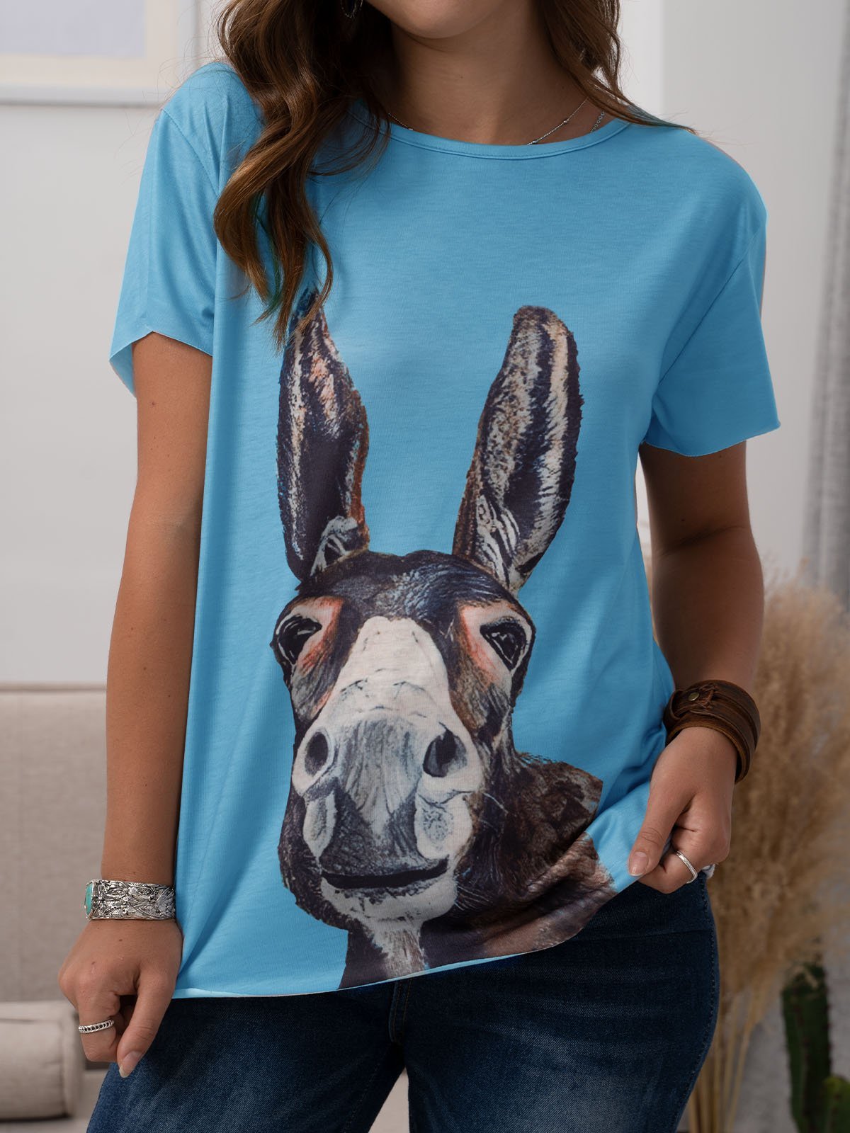 Printed Short Sleeve Casual Shirts & Tops