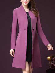 Plain Longline Single Button Pocket Trench Coat