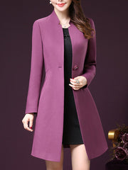 Plain Longline Single Button Pocket Trench Coat