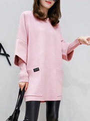 Plain Patch Pocket Fake Two-Piece Shift Dress