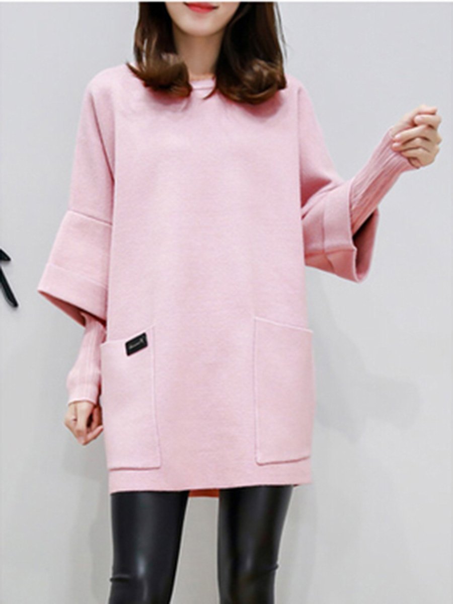Plain Patch Pocket Fake Two-Piece Shift Dress