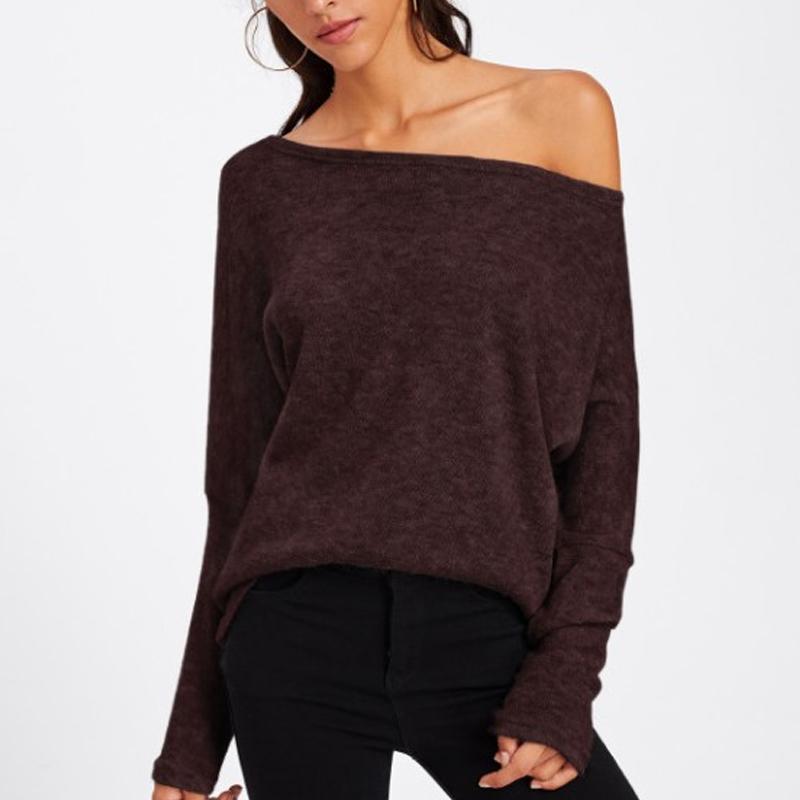 One Shouder Casual Soft Long Sleeve Sweater