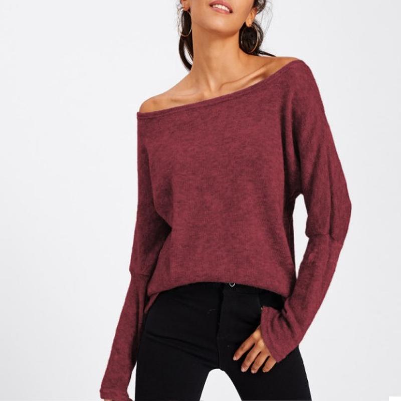 One Shouder Casual Soft Long Sleeve Sweater