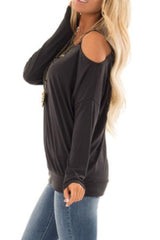 One Shoulder Woman Plain T-Shirts