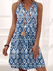 Printed Vintage Sleeveless Dresses