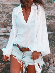 Plus size Casual Long Sleeve Shirts & Tops
