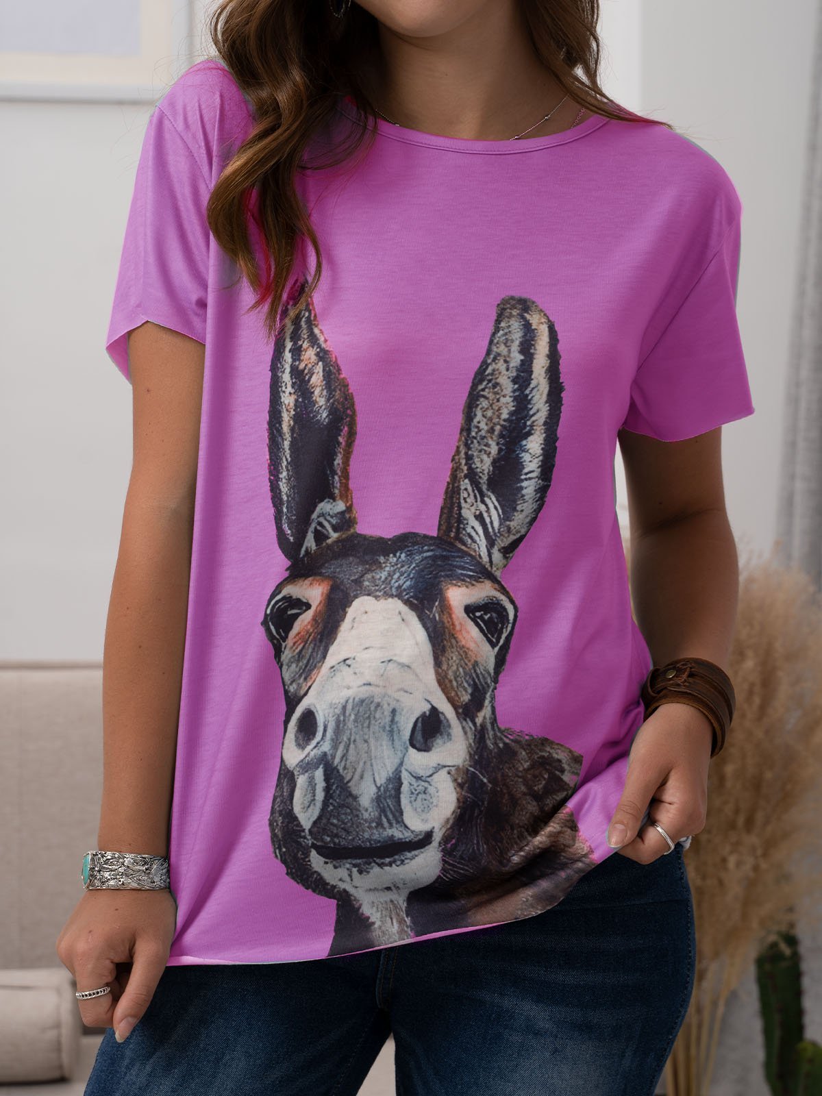 Printed Short Sleeve Casual Shirts & Tops