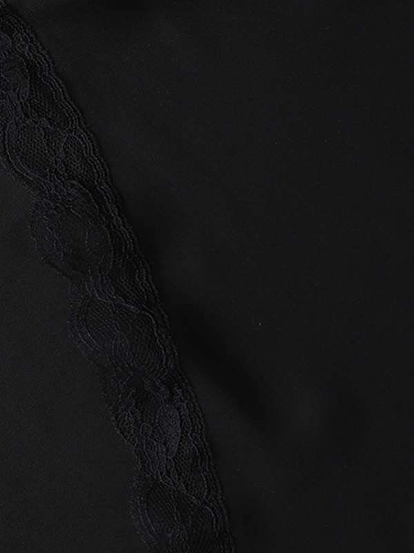 Plain sexy v-neck lace short sleeve T-shirt